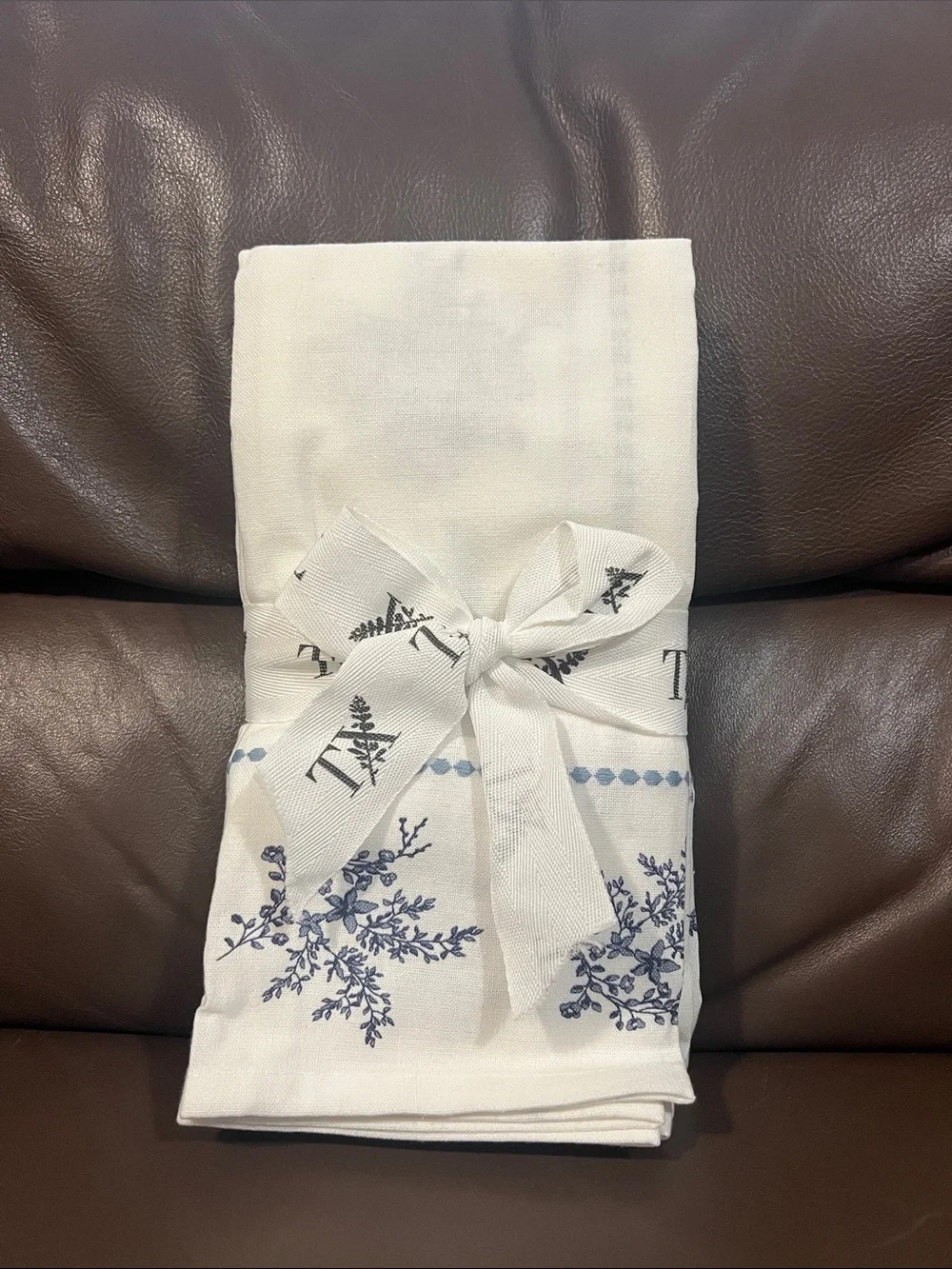 My Texas House White & Blue 4-Piece Cotton Napkin Set